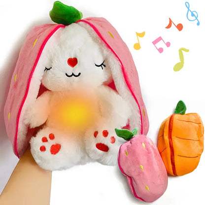 Purilite Select Cute Music Luminous Breathing Bunny Doll | Motion Lights Plush Toy | Soft Sleeping Plush for Babies & Kids | 30cm Cartoon Rabbit