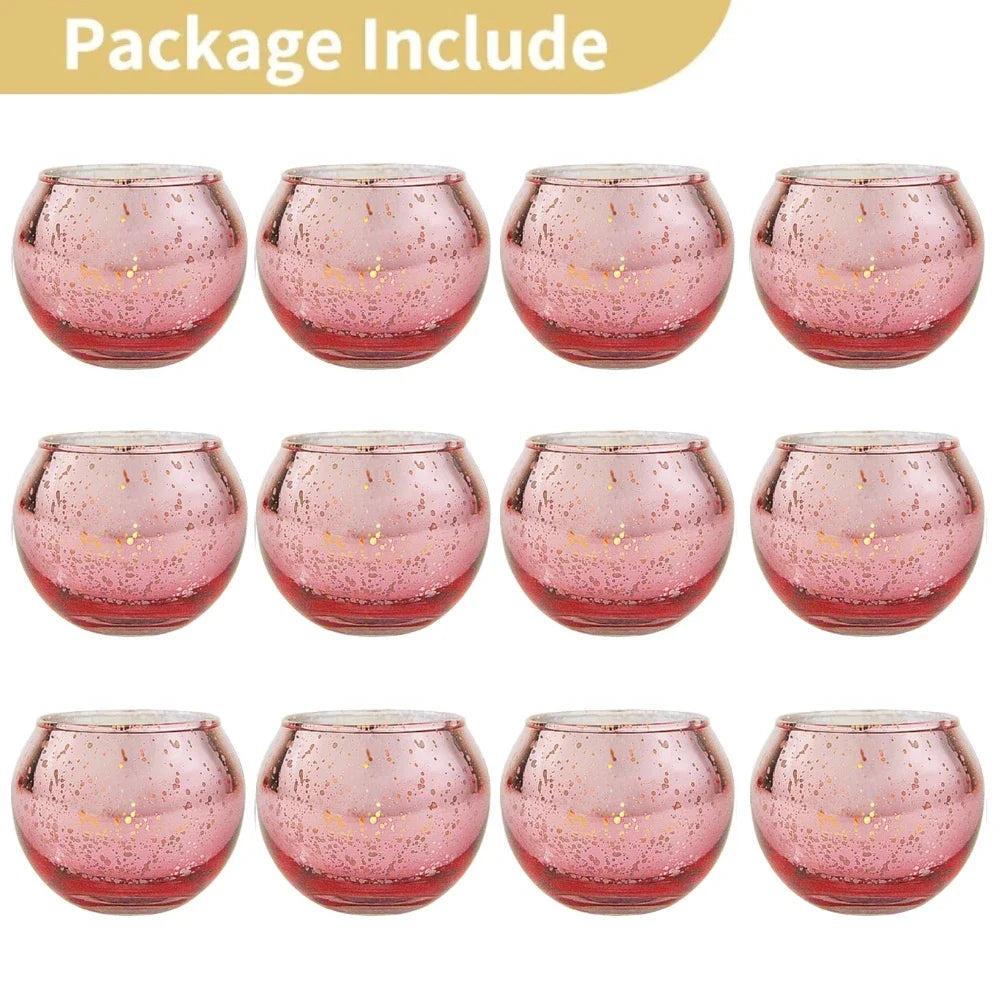 Purilite Select 6/12Pcs Round Speckled Glass Votive Candle Holders