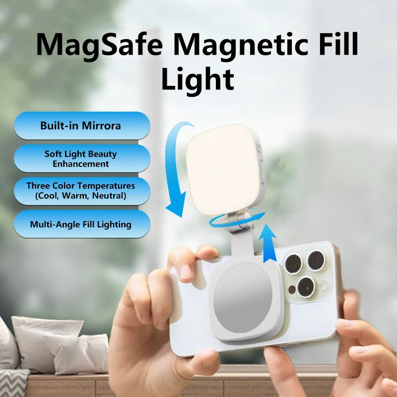 Purilite Select Magnetic Portable Selfie Light with Mirror for Video Calls & Content Creation (Set of 3)