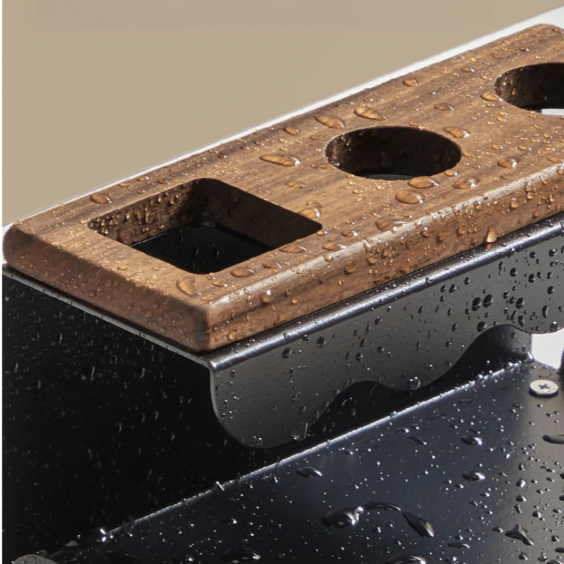 Purilite Select | Walnut Electric Toothbrush Holder | Bathroom Vanity Tooth Cup & Organizer