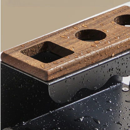 Purilite Select | Walnut Electric Toothbrush Holder | Bathroom Vanity Tooth Cup & Organizer