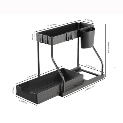 Purilite Select 2-Tier Pull-Out Storage Organizer Shelf