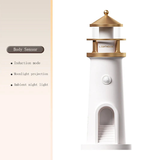 Purilite Select Moon Projection Lighthouse Lamp | Motion Sensor Night Light | Remote Control Ambient Lamp | Bluetooth Music Light
