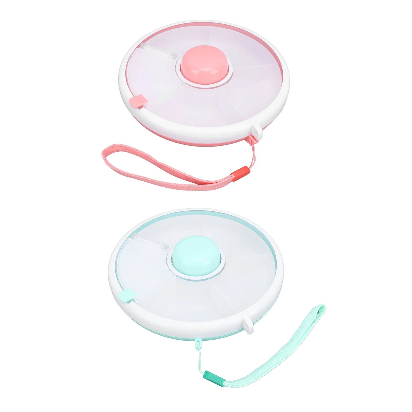 Purilite Select 360° Rotating Snack Container Set of 2 Large Capacity Kids Fruit Storage Boxes with Lids for Home