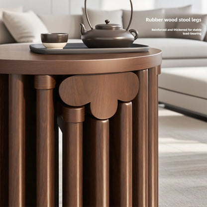 Purilite Select Solid Wood Round Stool | Stackable Dining Table Stool | Living Room Coffee Table Small Chair