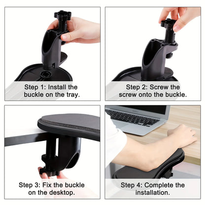 Purilite Select Adjustable Computer Arm Rest Support with Rotating Mouse Pad Ergonomic Desk Extender