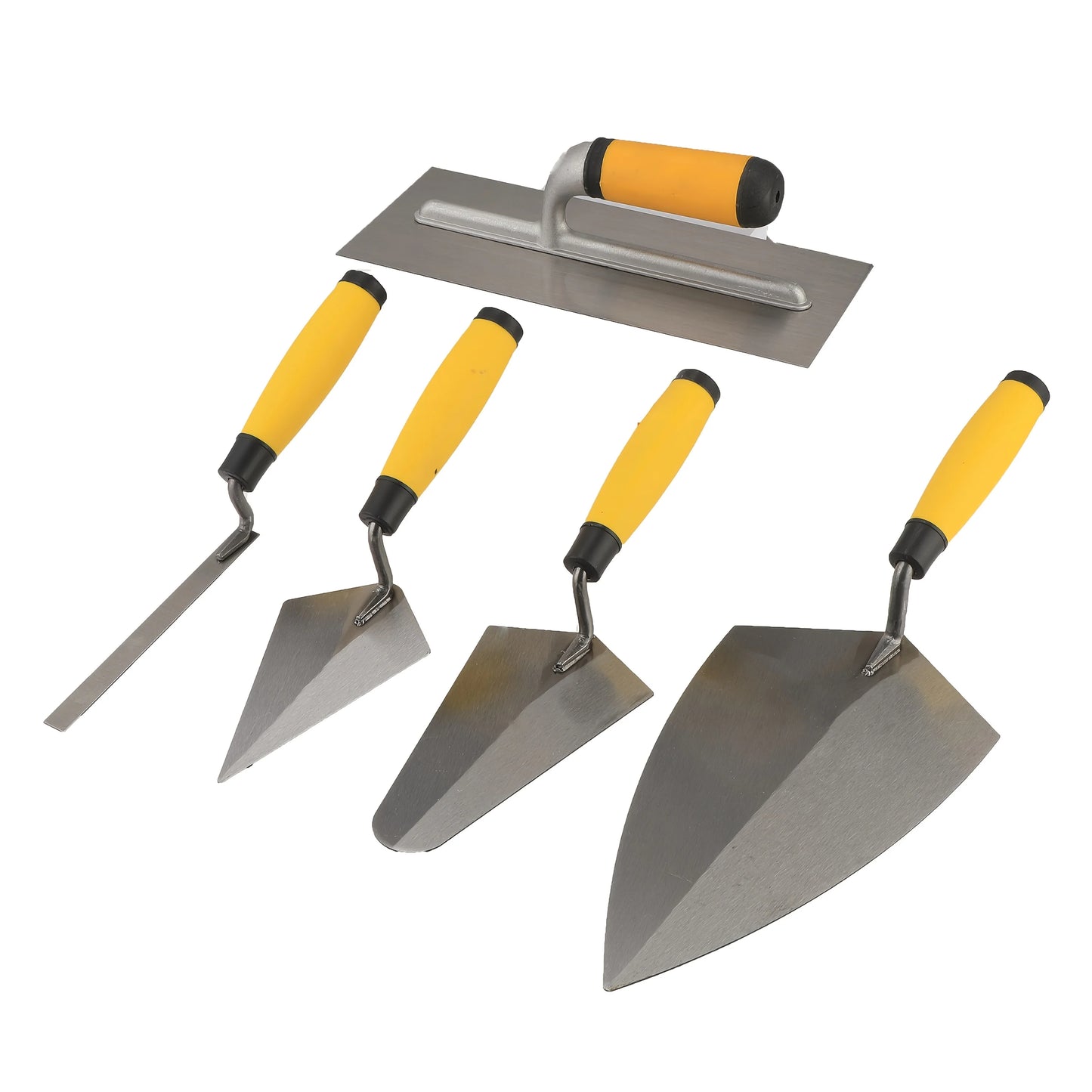 Purilite Select 5-Piece Mason Set – Carbon Steel Bricklaying, Pointing & Margin Trowel Kit with Wooden Handles