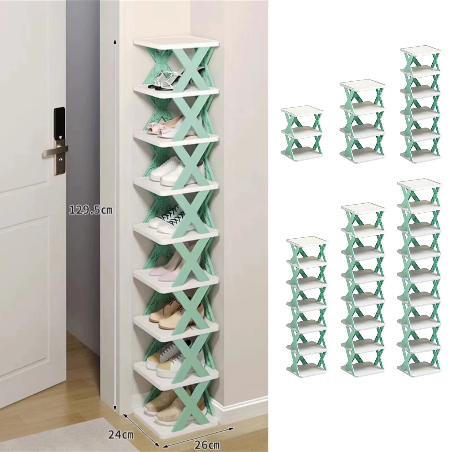 Purilite Select | Multi-Layer Detachable Shoe Rack Organizer | Space-Saving Plastic Shoe Storage Shelf for Home