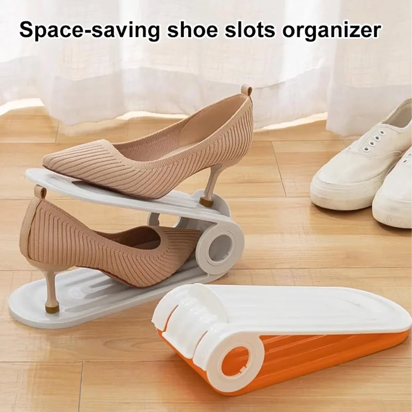 Purilite Select | Adjustable Shoe Slots Organizer | Double Layer Space Saver Shoe Stacker for Closet Organization