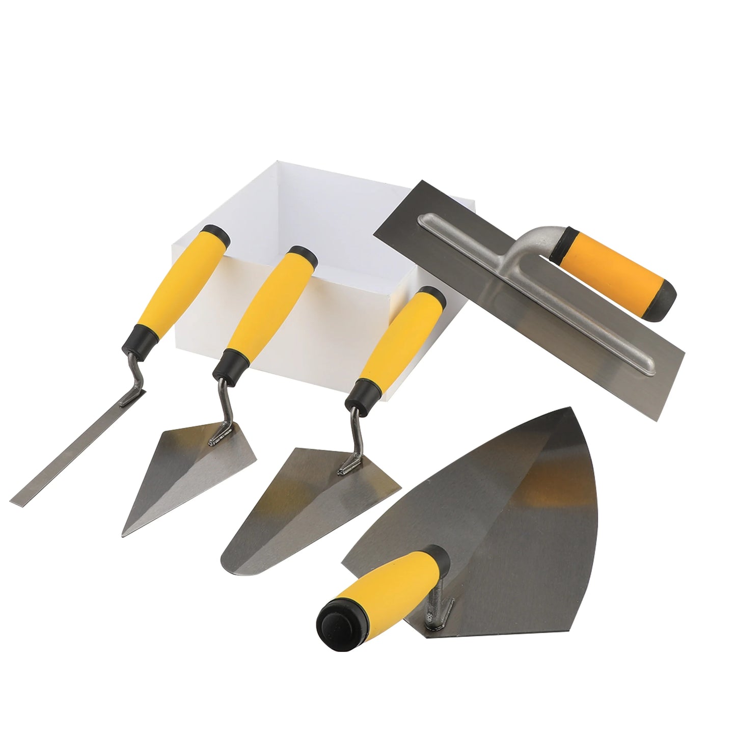 Purilite Select 5-Piece Mason Set – Carbon Steel Bricklaying, Pointing & Margin Trowel Kit with Wooden Handles