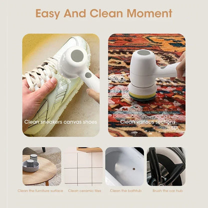 Purilite Select Mini Electric Cleaning Brush USB Wireless | Multi-Functional Kitchen & Bathroom Spin Scrubber | Waterproof Handheld Cleaning Tool