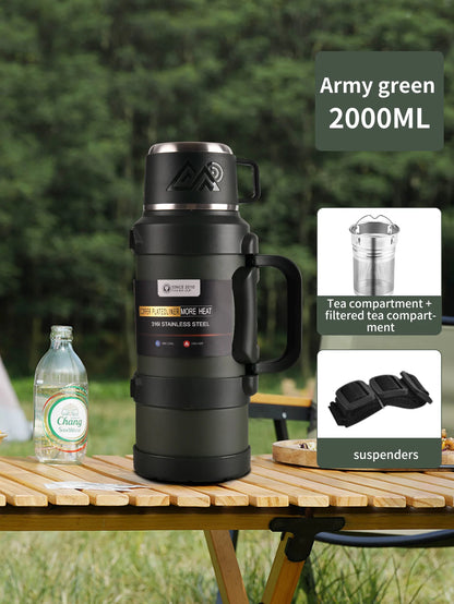 Purilite Select Large Stainless Steel Thermos | 1.7L 2.0L 2.5L Vacuum Insulated Flask | Travel Camping Hot Cold Bottle