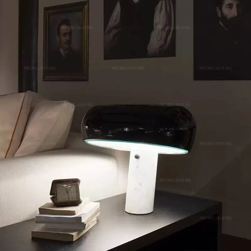 Purilite Select Italian Luxury Designer Mushroom Marble LED Desk Lamp