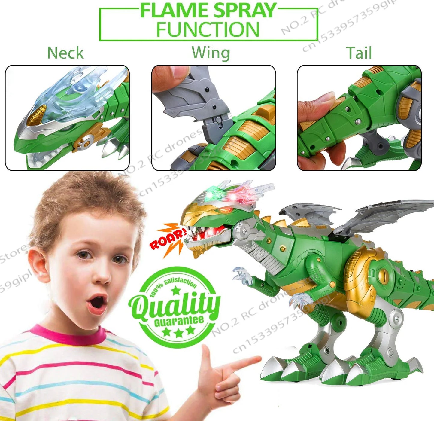 Purilite Select Simulation Fire Mechanical Dinosaur