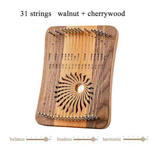 Purilite Select | Wooden Finger Lyre Harp | 17 / 31 Strings Thumb Lyre | Beginner Musical Instrument