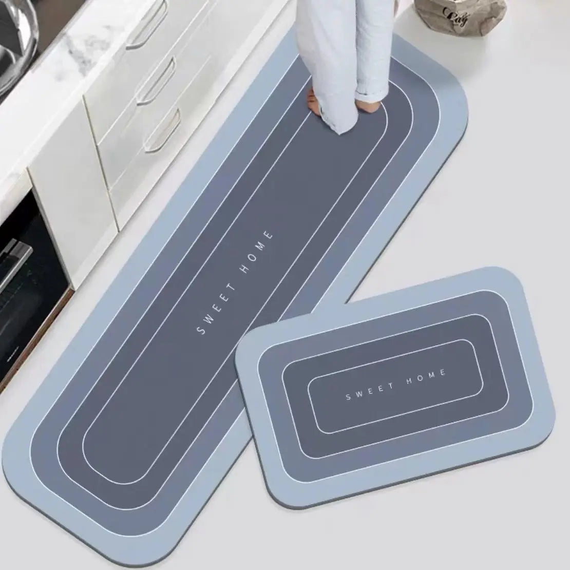 Purilite Select Modern Minimalist Diatomaceous Bathroom Mat Super Absorbent Quick Dry Non Slip Floor Rug