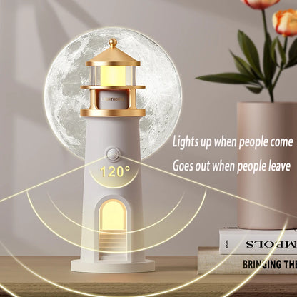 Purilite Select Moon Projection Lighthouse Lamp | Motion Sensor Night Light | Remote Control Ambient Lamp | Bluetooth Music Light