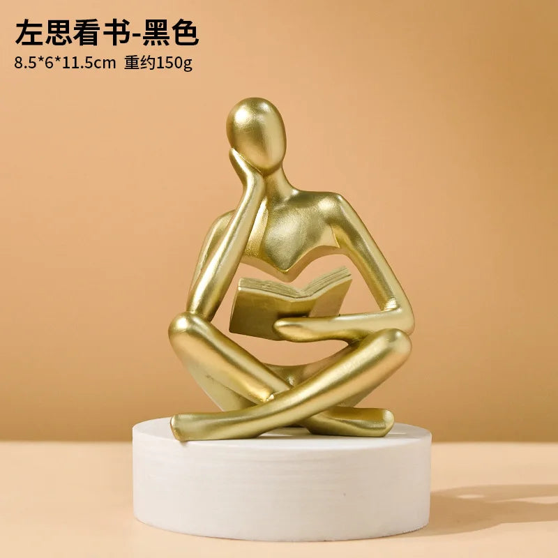 Purilite Select Light Luxury Abstract Reading Figure Statue
