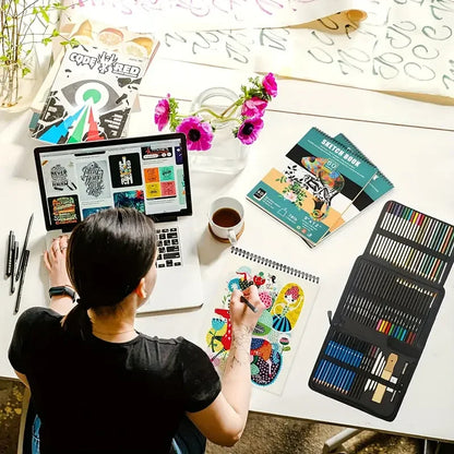 Purilite Select 72-Piece Art Set – Sketching, Drawing & Charcoal Pencil Tools Kit for Artists