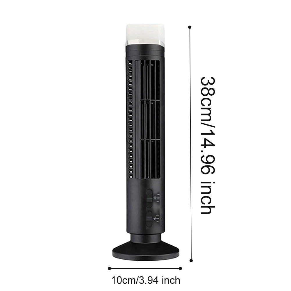 Purilite Select LED Tower Fan Bladeless Cooling Fan 2 Gear Speed Portable Electric Floor Fan