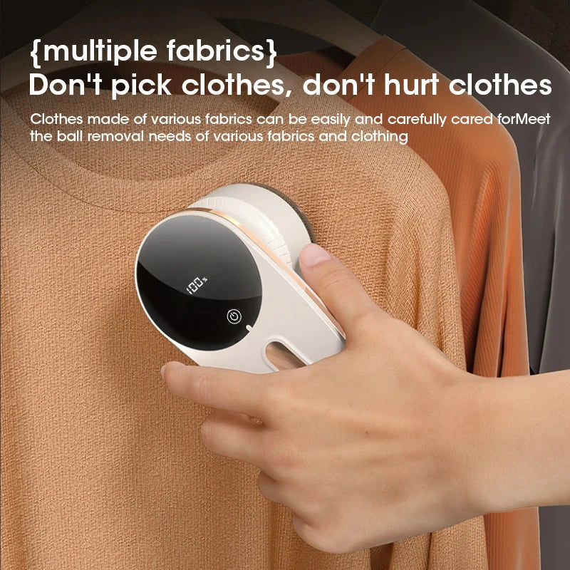 Purilite Select Smart Rechargeable Electric Fabric Shaver with Digital Display, Lint and Pilling Remover for Home Clothes Care