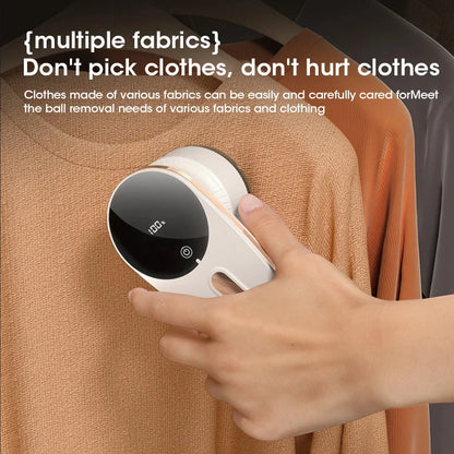 Purilite Select Smart Rechargeable Electric Fabric Shaver with Digital Display, Lint and Pilling Remover for Home Clothes Care