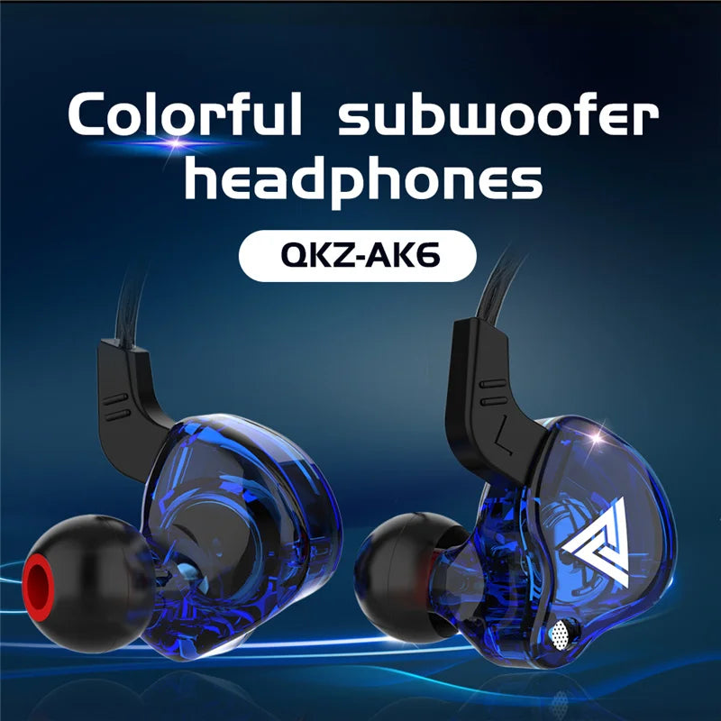 Purilite Select QKZ AK6 Copper Driver HiFi Wired Earphones 3.5MM