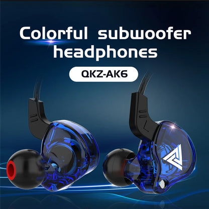 Purilite Select QKZ AK6 Copper Driver HiFi Wired Earphones 3.5MM