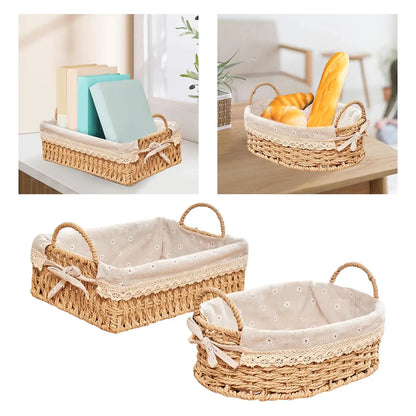 Purilite Select Handwoven Woven Storage Basket with Handles