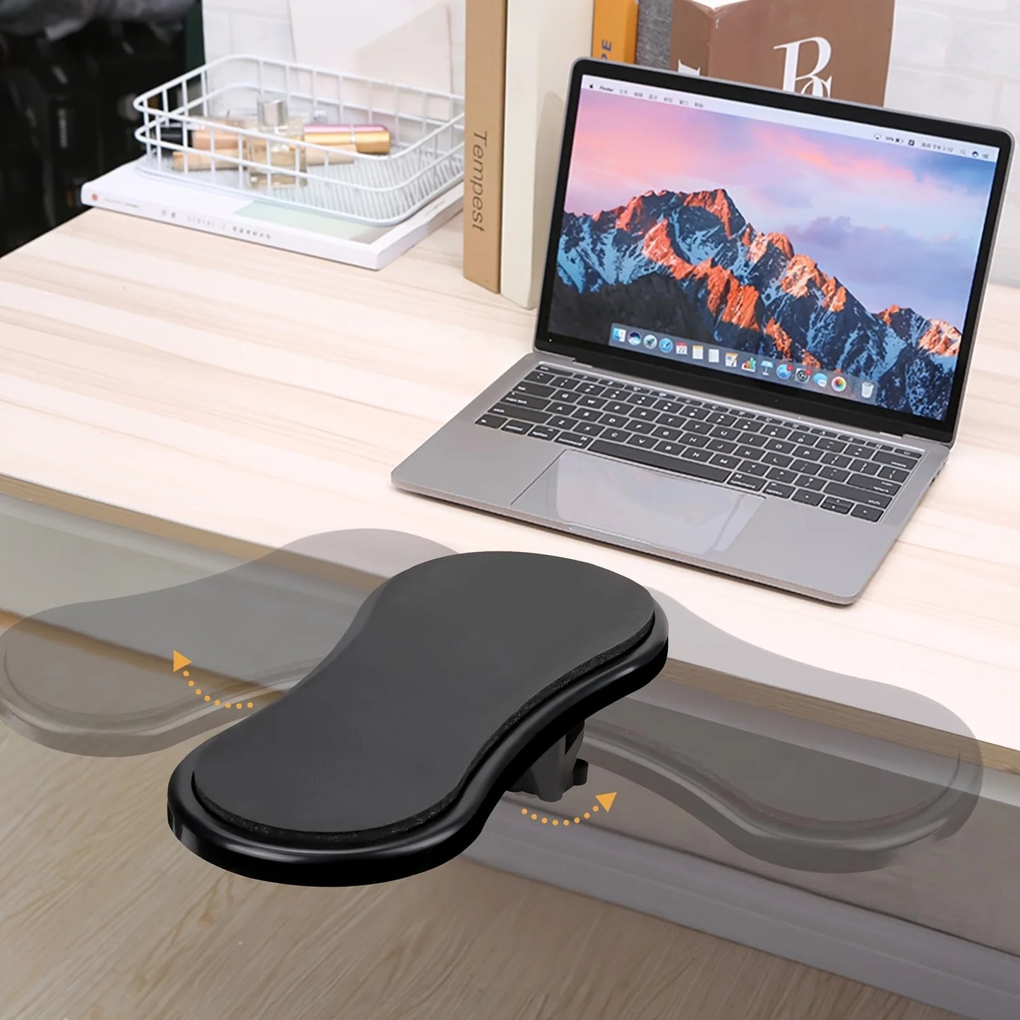 Purilite Select Adjustable Computer Arm Rest Support with Rotating Mouse Pad Ergonomic Desk Extender