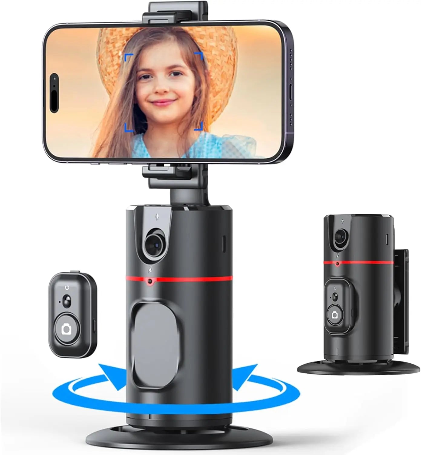 Purilite Select 360° Auto Tracking Phone Gimbal Stabilizer with Remote – Smart Face Tracking Desktop Monopod for Vlogging, Live Streaming & Video Recording