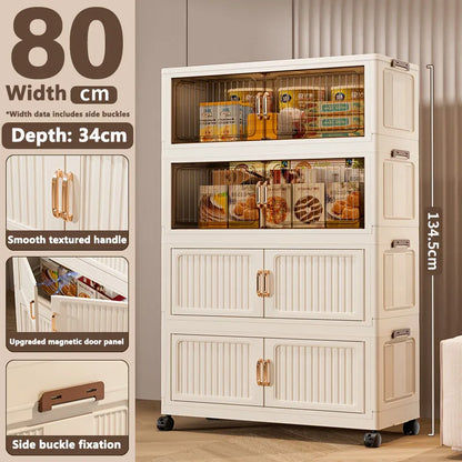 Purilite Select Large Capacity Foldable Storage Box | Clothes Quilt Toy Organizer | Multi-Layer PP Plastic Storage Cabinet | Home Space Saving Solution