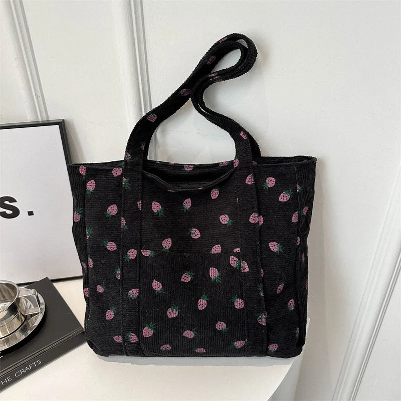 Purilite Select Corduroy Strawberry Tote Bag