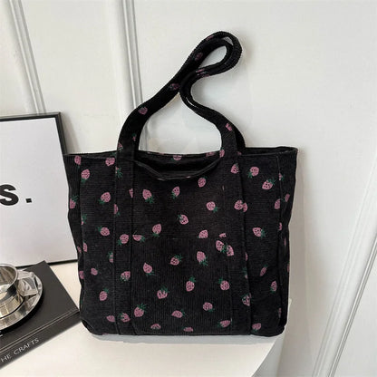 Purilite Select Corduroy Strawberry Tote Bag