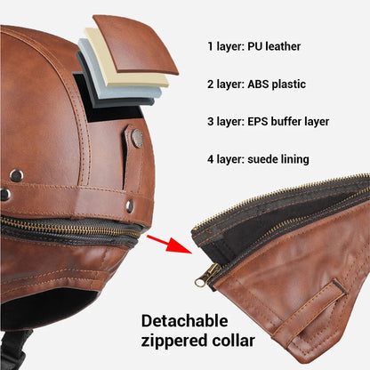 Purilite Select Retro Motorcycle Helmet | DOT Certified Half Helmet | Unisex Riding Helmet | Lightweight Scooter Helmet | Four Seasons Moto Casco