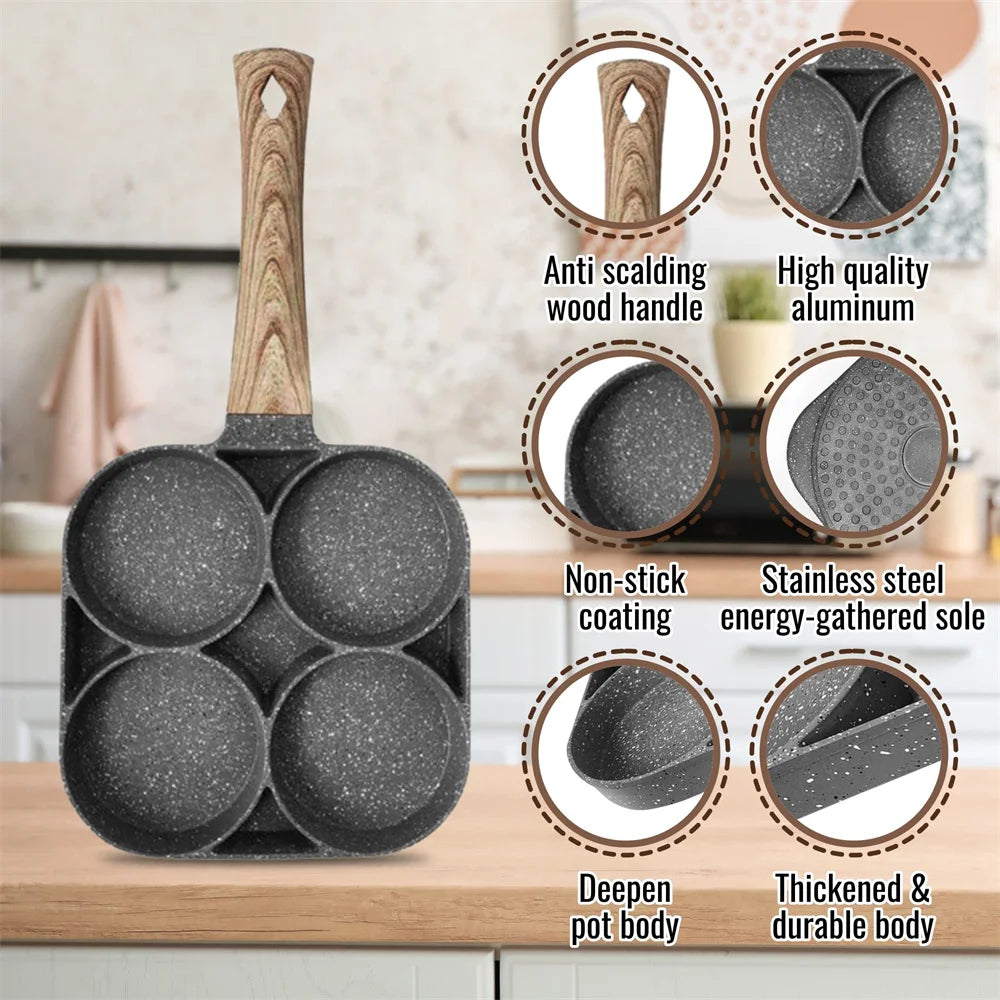 Purilite Select 4-Hole Nonstick Aluminum Breakfast Frying Pan