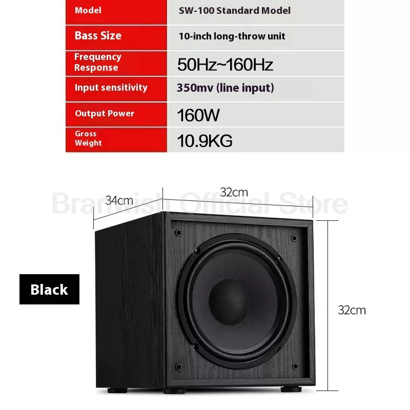 Purilite Select 200W 10-Inch Active Subwoofer Speaker