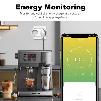 Purilite Select Smart WiFi Dual Outlet Plug | 2-in-1 Smart Socket | Energy Monitoring | Voice Control | 16A Programmable Smart Power Adapter (Set of 2)