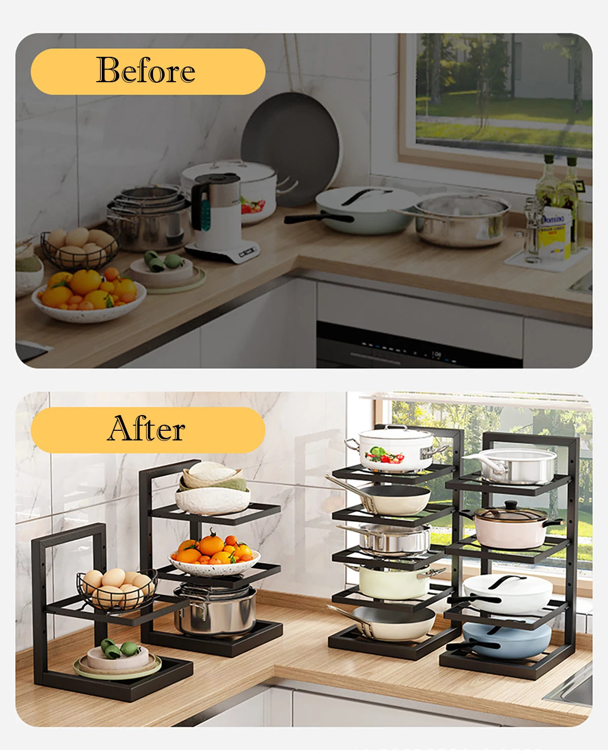 Purilite Select Adjustable Pot Rack Organizer