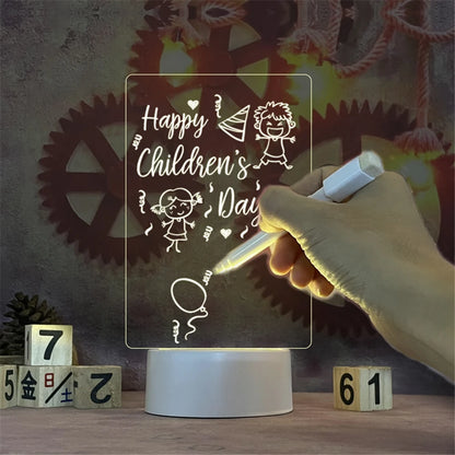 Purilite Select | Transparent LED Message Board Night Light | USB Acrylic Write and Erase Desk Lamp | Warm White Decorative Light