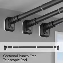 Purilite Select Telescopic Stainless Steel Shower Curtain Rod (Up to 2.7m)