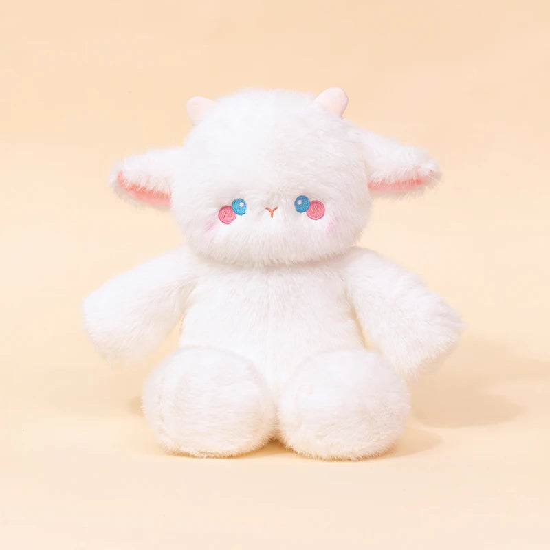 Purilite Select Fluffy Sitting Cattle Plush Toy Soft Stuffed Animal Doll Cozy PP Cotton Companion Gift for Kids & Home Decor