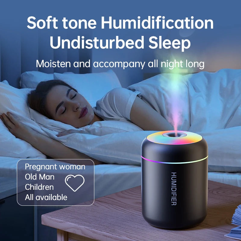 Purilite Select 180ML USB Mini Air Humidifier | Ultrasonic Aroma Diffuser | Essential Oil Mist Maker with Soft LED Light for Home, Bedroom & Car | Set of 2