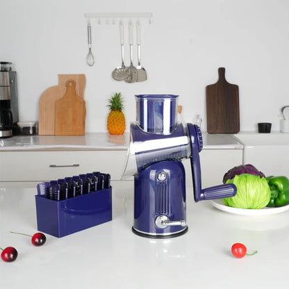 Purilite Select 5-Blade Manual Rotary Vegetable Grater Cheese Nut Cutter Multifunctional Mandolin Slicer