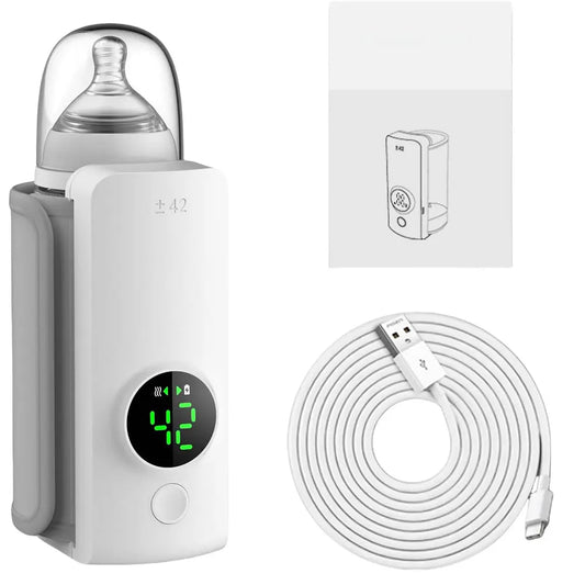 Purilite Select Portable Bottle Warmer Rechargeable Cordless | USB Baby Milk Warmer with Temperature Control | Travel Baby Feeding Accessory