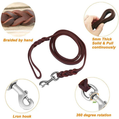Purilite Select Genuine Leather Dog Leash