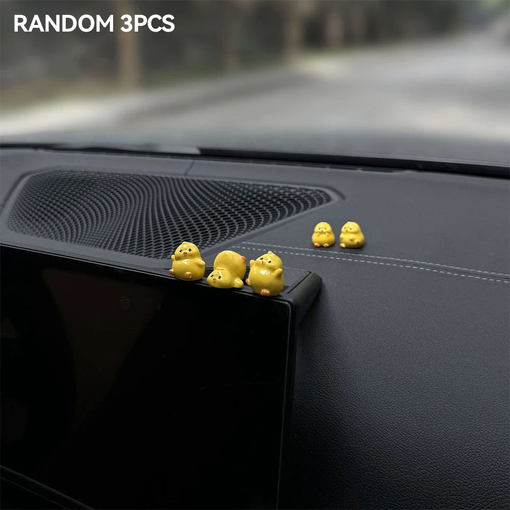 Purilite Select Mini Resin Chick Dashboard Ornament Set Decorative Car Interior Desk Home Office Display Accent (Set of 3)