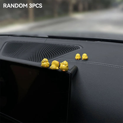 Purilite Select Mini Resin Chick Dashboard Ornament Set Decorative Car Interior Desk Home Office Display Accent (Set of 3)