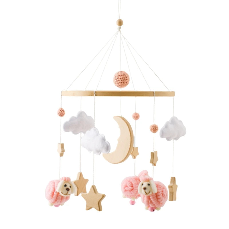 Purilite Select Wooden Baby Crib Mobile | Crochet Star Hanging Bed Bell | Nursery Rattle Decoration | Newborn Comfort Toy