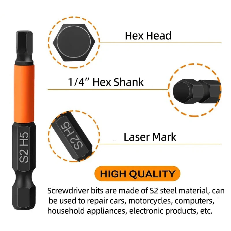 Purilite Select Hex Head Allen Wrench Screwdriver Bit Set